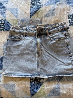 PacSun Light Wash Denim Mini Skirt